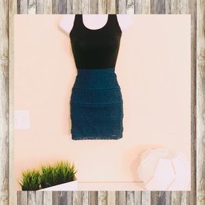Forever 21 Turquoise Lace Skirt